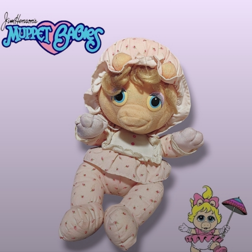Hasbro Miss Piggy Muppet Babies Stuffed Animal - Pink and Cream Bunny Ears Too